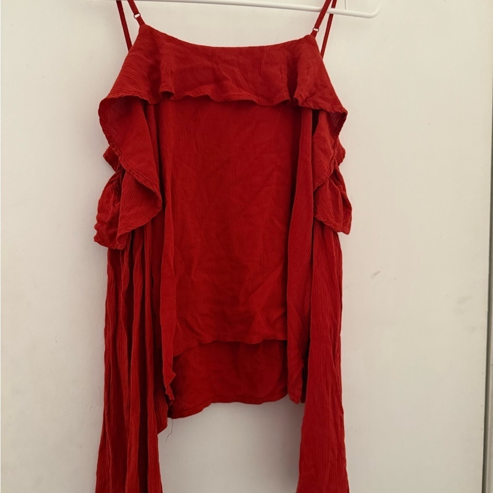 Mossimo Supply Co. Red Camisole with Ruffle Detail - Picture 3 of 6